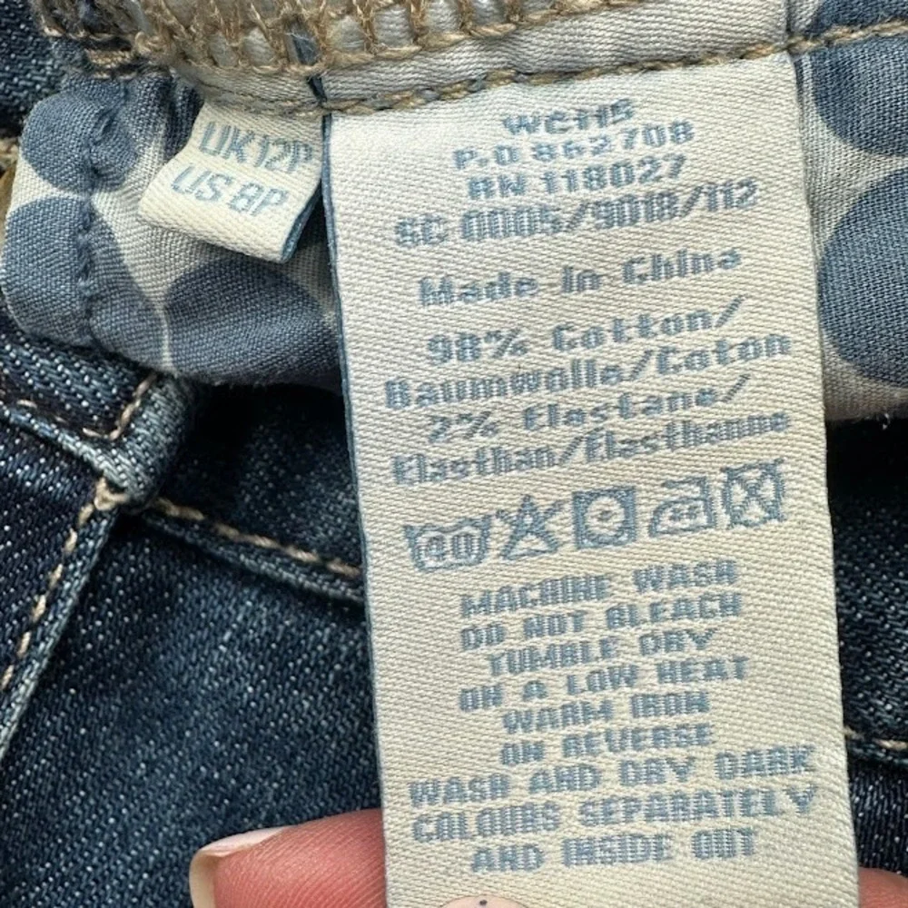 Boden Jeans Womens 8P Blue Straight Pockets Stretch Medium Wash Classic Mid Rise